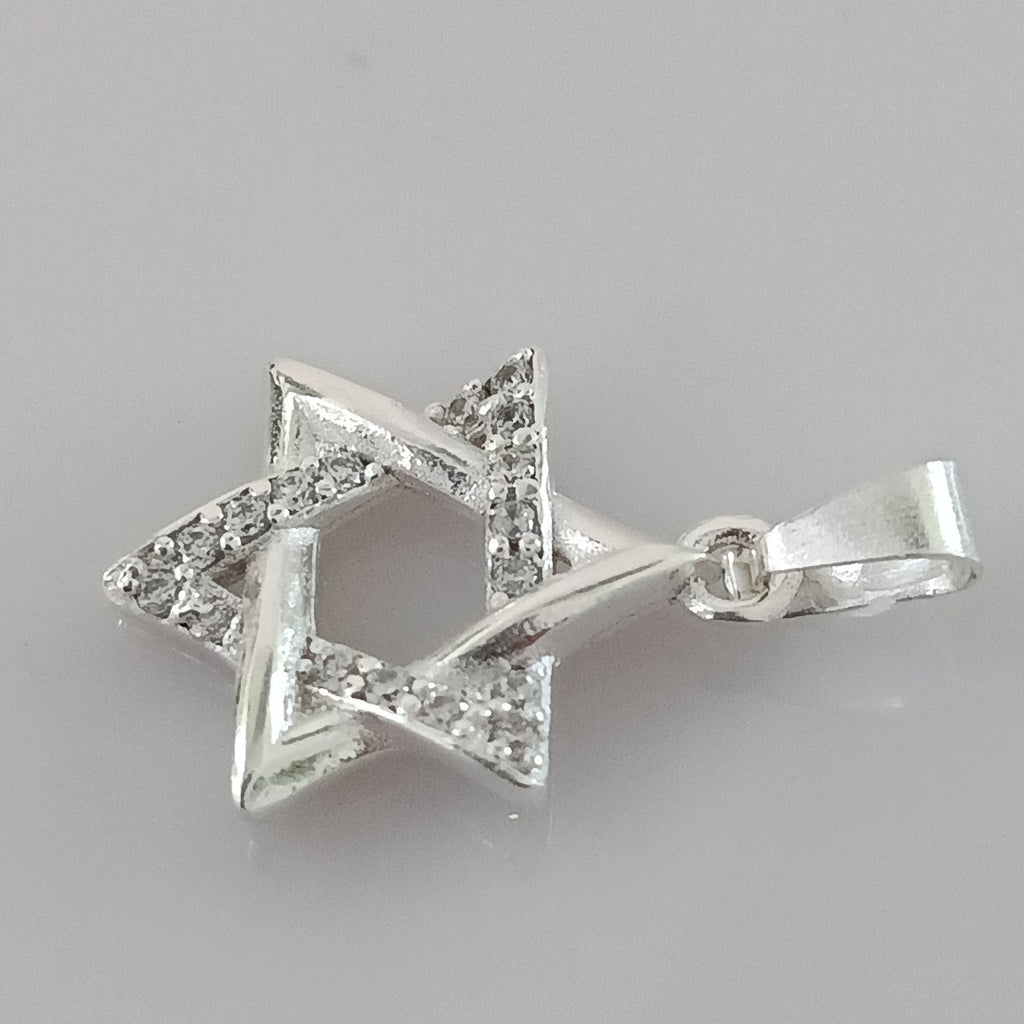 DIJE ESTRELLA DE DAVID C/CIRCONIAS PLATA .925 2.6 GR (NUEVO)