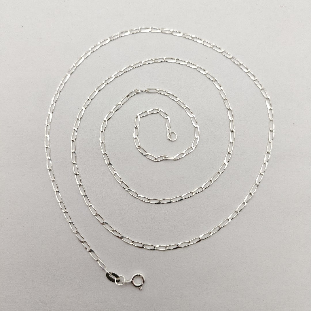CADENA TEJIDO ESLABONES PLATA .925 60 CM 2.8 GR (NUEVO)
