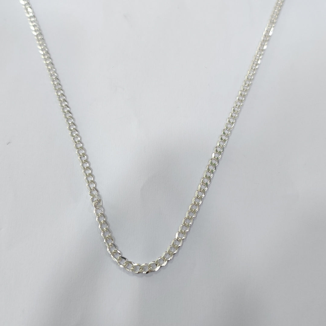 CADENA TEJIDO BARBADO PLATA .925 60 CM 13 GR (NUEVO)