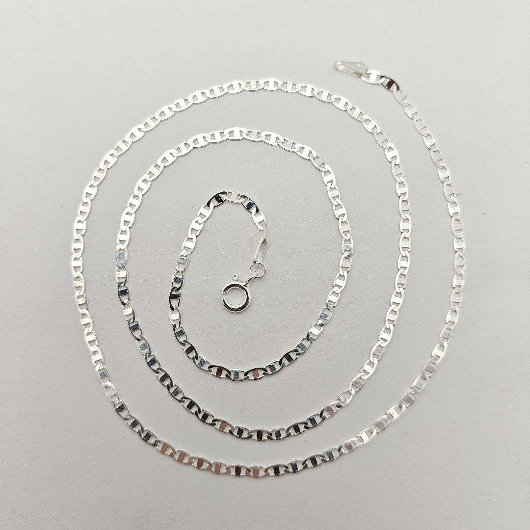 CADENA TEJIDO ESPEJO PLATA .925 55 CM 3.9 GR (NUEVO)