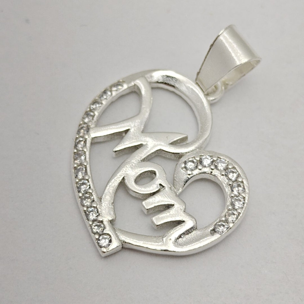 DIJE CORAZON C/CIRCONIAS PLATA .925 3.1 GR (NUEVO)