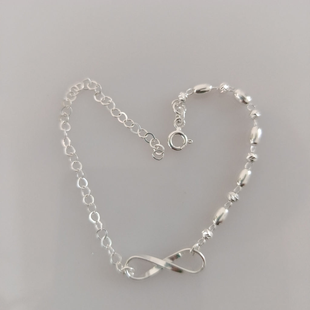 PULSERA TEJIDO INFINITO PLATA .925 18 CM 2.4 GR (NUEVO)