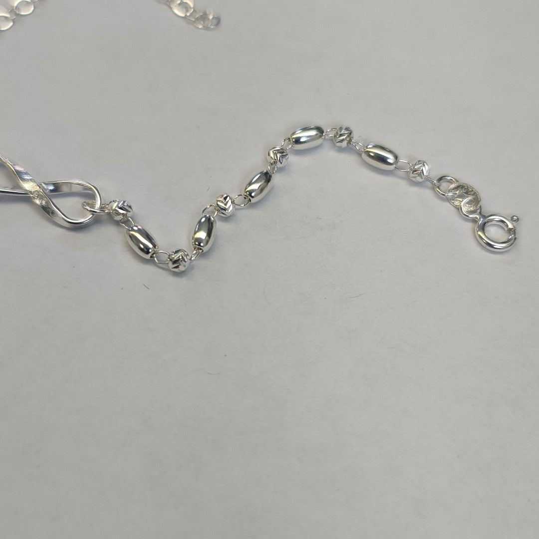 PULSERA TEJIDO INFINITO PLATA .925 18 CM 2.3 GR (NUEVO)