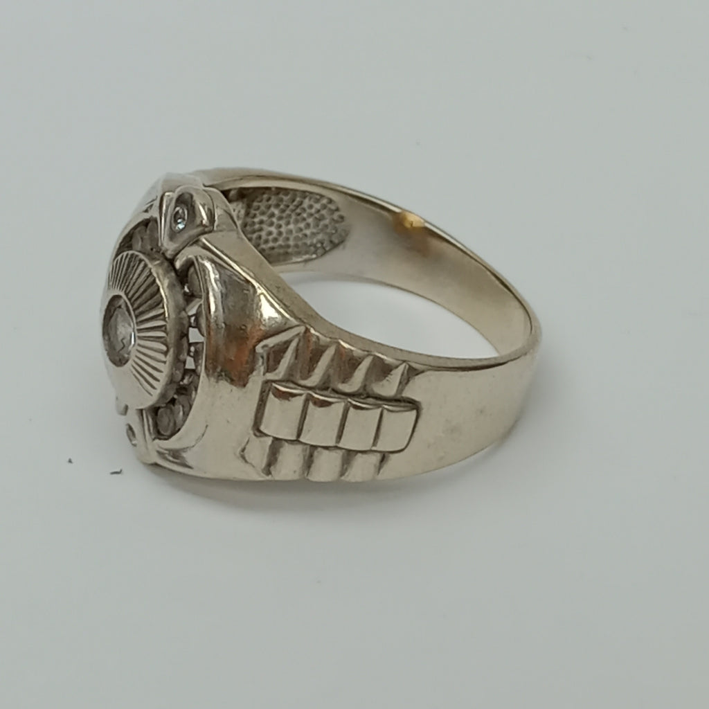 ANILLO ORO, ORO BLANCO 14 K 8.6 GRMS (SEMINUEVO)
