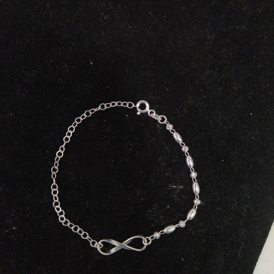 PULSERA TEJIDO INFINITO PLATA .925 18 CM 2.4 GR (NUEVO)