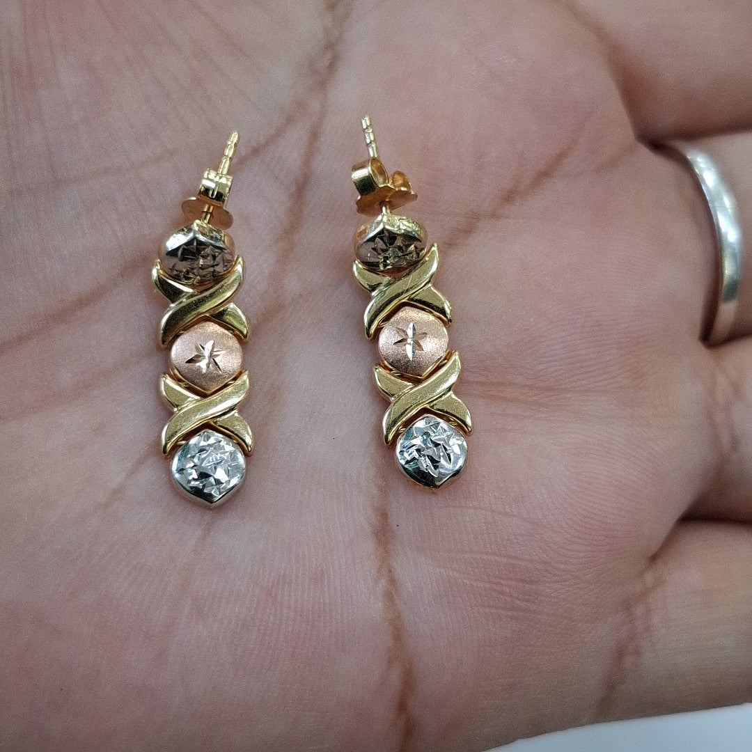 BROQUELES PAR ORO 14 K 2,50 GRMS (SEMINUEVO)