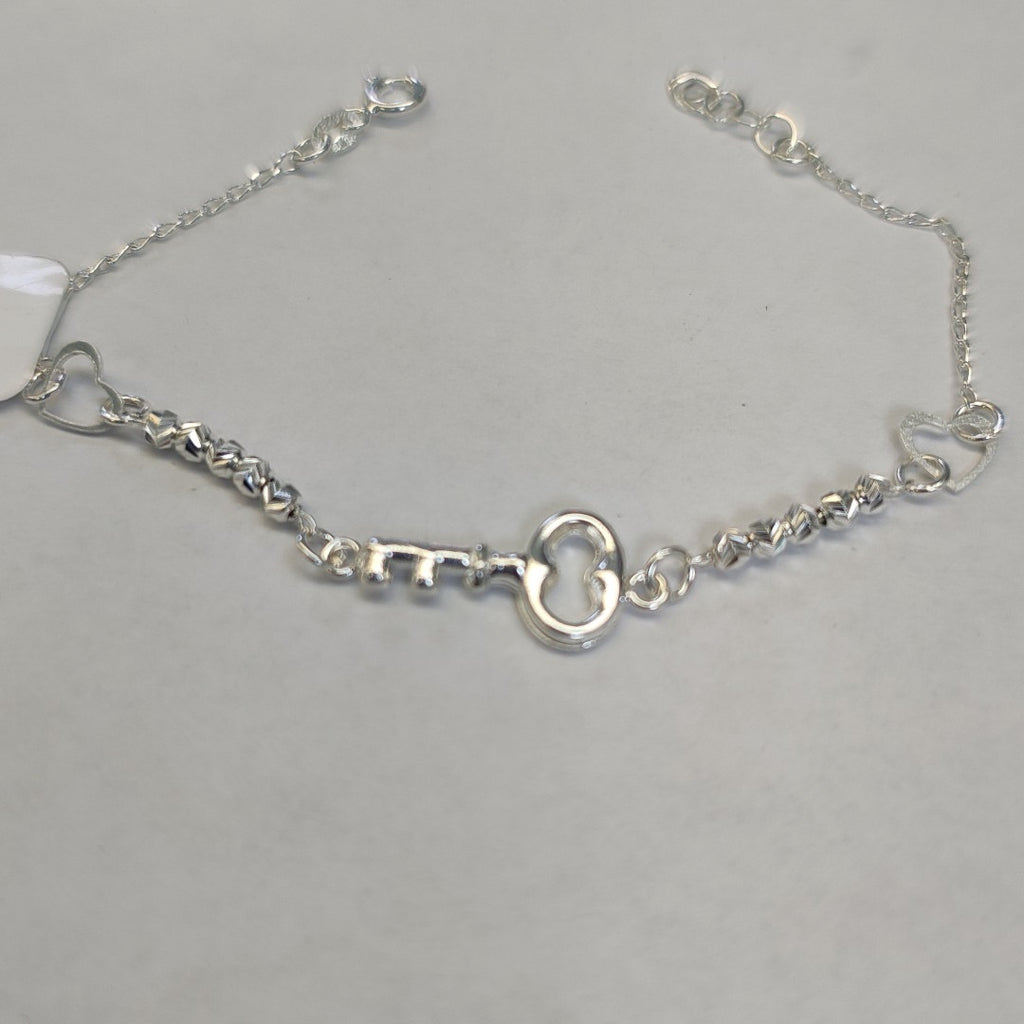 PULSERA TEJIDO LLAVE PLATA .925 18 CM 2.3 GR (NUEVO)