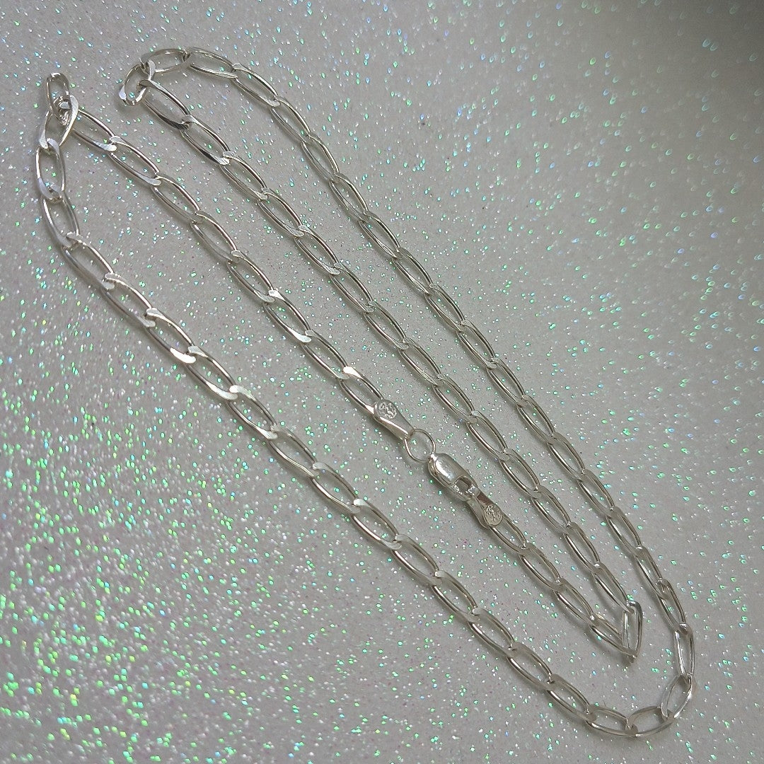 CADENA TEJIDO ESLABONES PLATA .925 55 CM 10.2 GR (NUEVO)