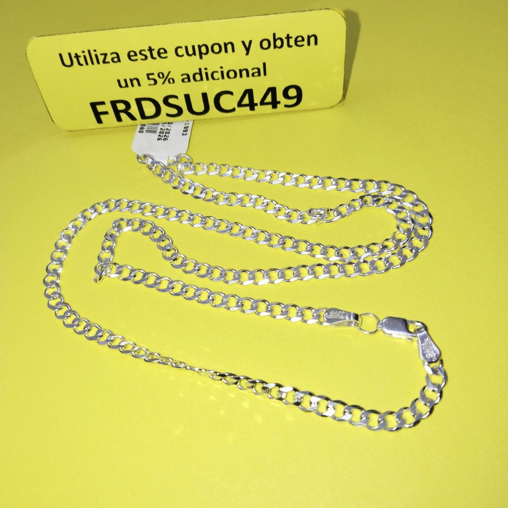 CADENA TEJIDO BARBADO PLATA .925 55 CM 12.9 GR (NUEVO)