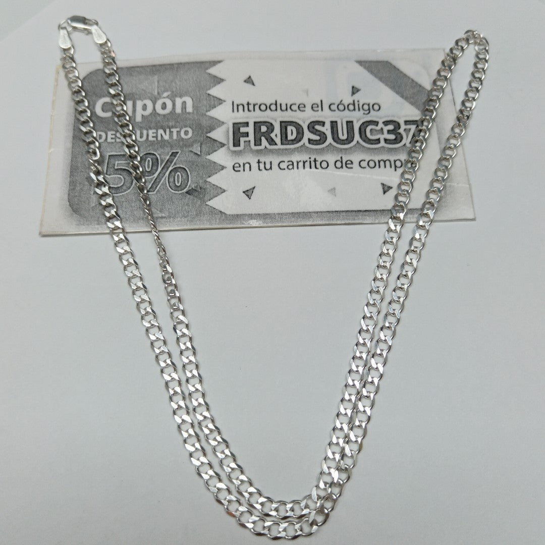 CADENA TEJIDO BARBADO PLATA .925 60 CM 12.7 GR (NUEVO)