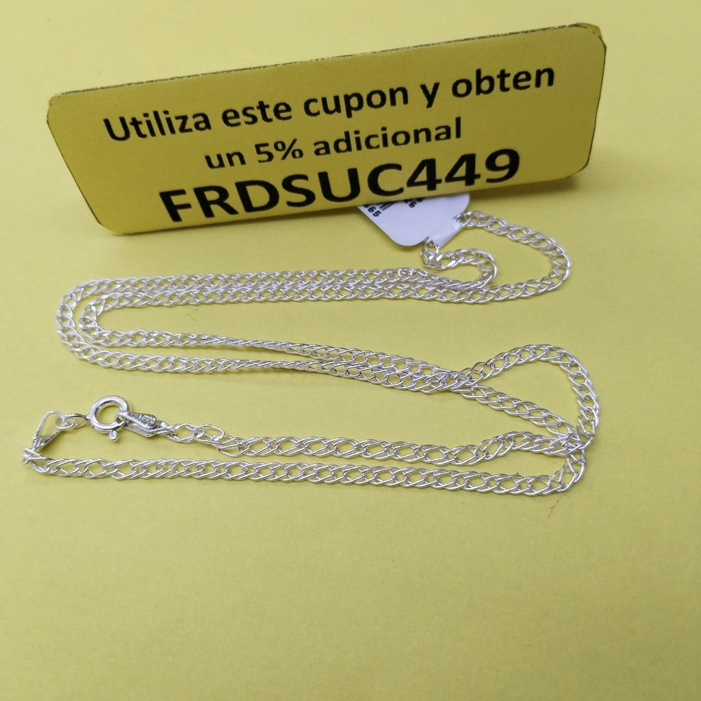 CADENA TEJIDO ESLABONES PLATA .925 55 CM 3.9 GR (NUEVO)
