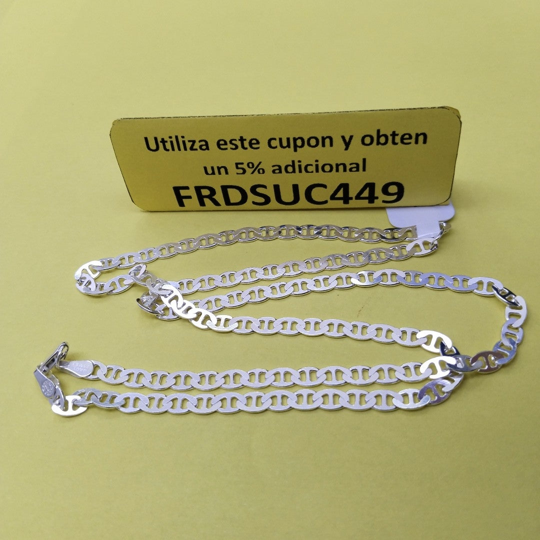 CADENA TEJIDO GUCHI PLATA .925 55 CM 12.6 GR (NUEVO)