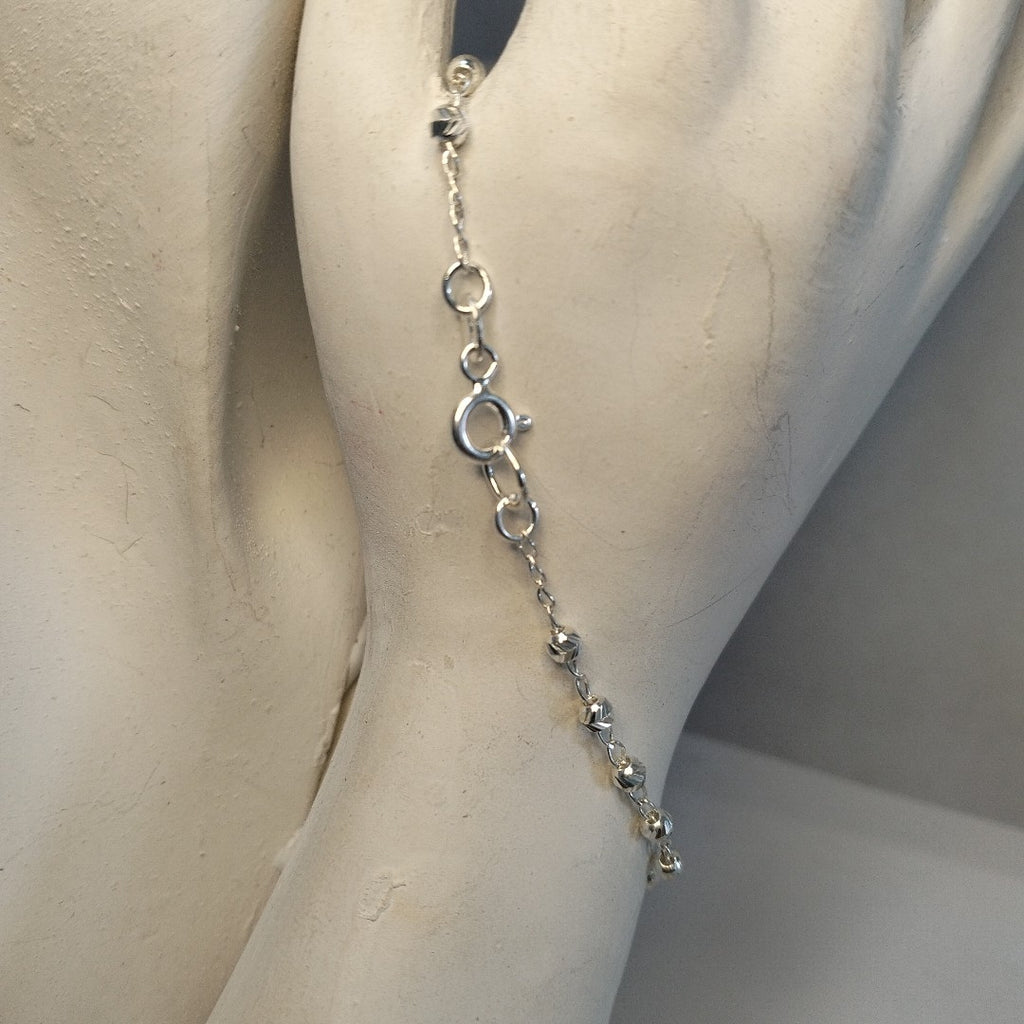 PULSERA TEJIDO CORAZON PLATA .925 18 CM 2 GR (NUEVO)