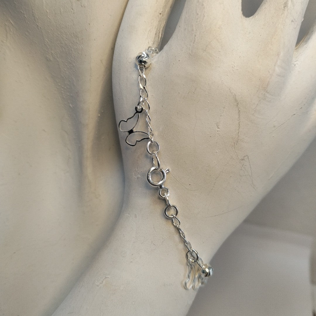 PULSERA TEJIDO ESPECIAL PLATA .925 18 CM 2.9 GR (NUEVO)