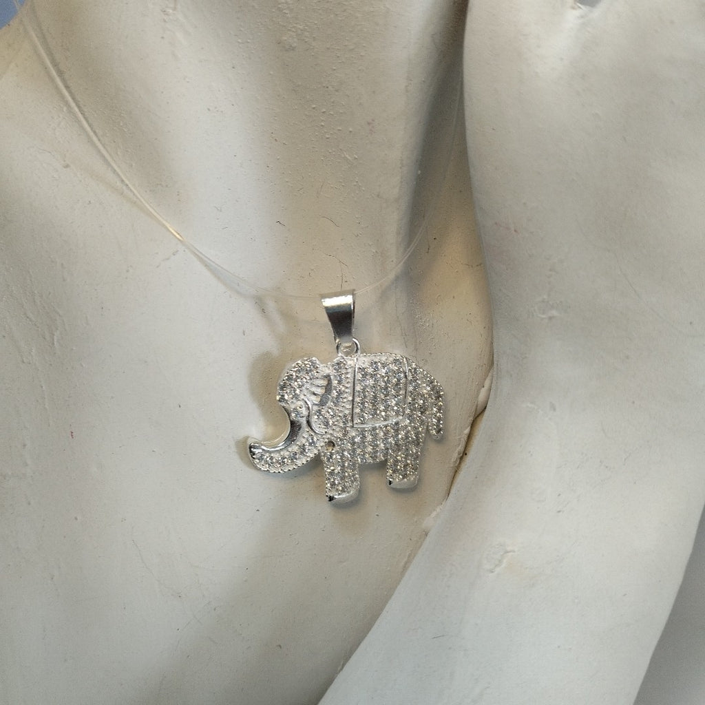 DIJE ELEFANTE C/CIRCONIAS PLATA .925 5.3 GR (NUEVO)