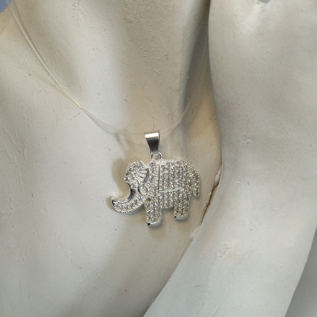 DIJE ELEFANTE C/CIRCONIAS PLATA .925 5.3 GR (NUEVO)