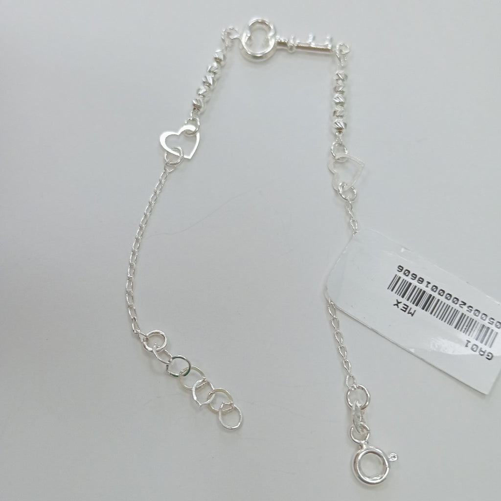 PULSERA TEJIDO LLAVE PLATA .925 18 CM 2.3 GR (NUEVO)