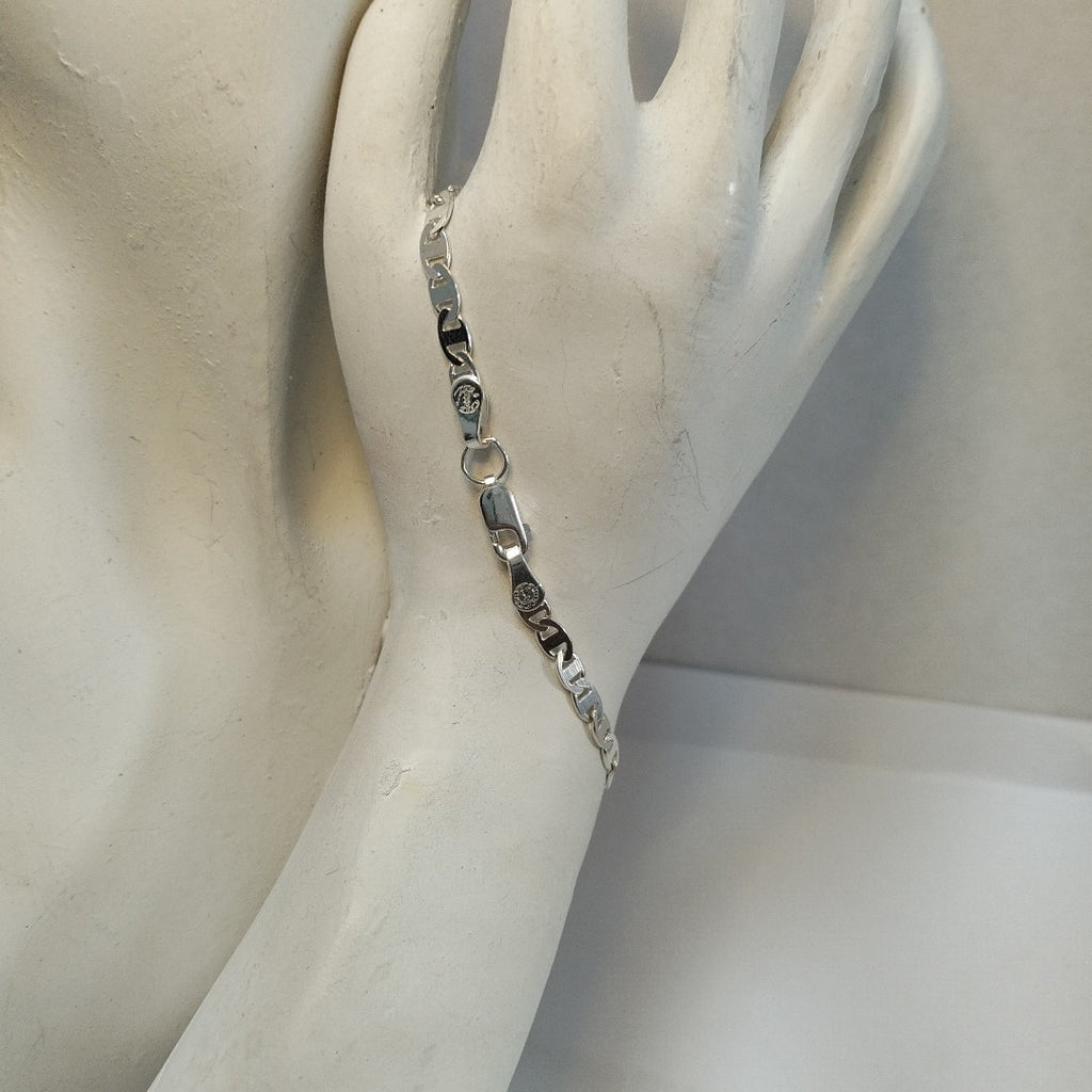 PULSERA TEJIDO GUCHI PLATA .925 18 CM 3.5 GR (NUEVO)