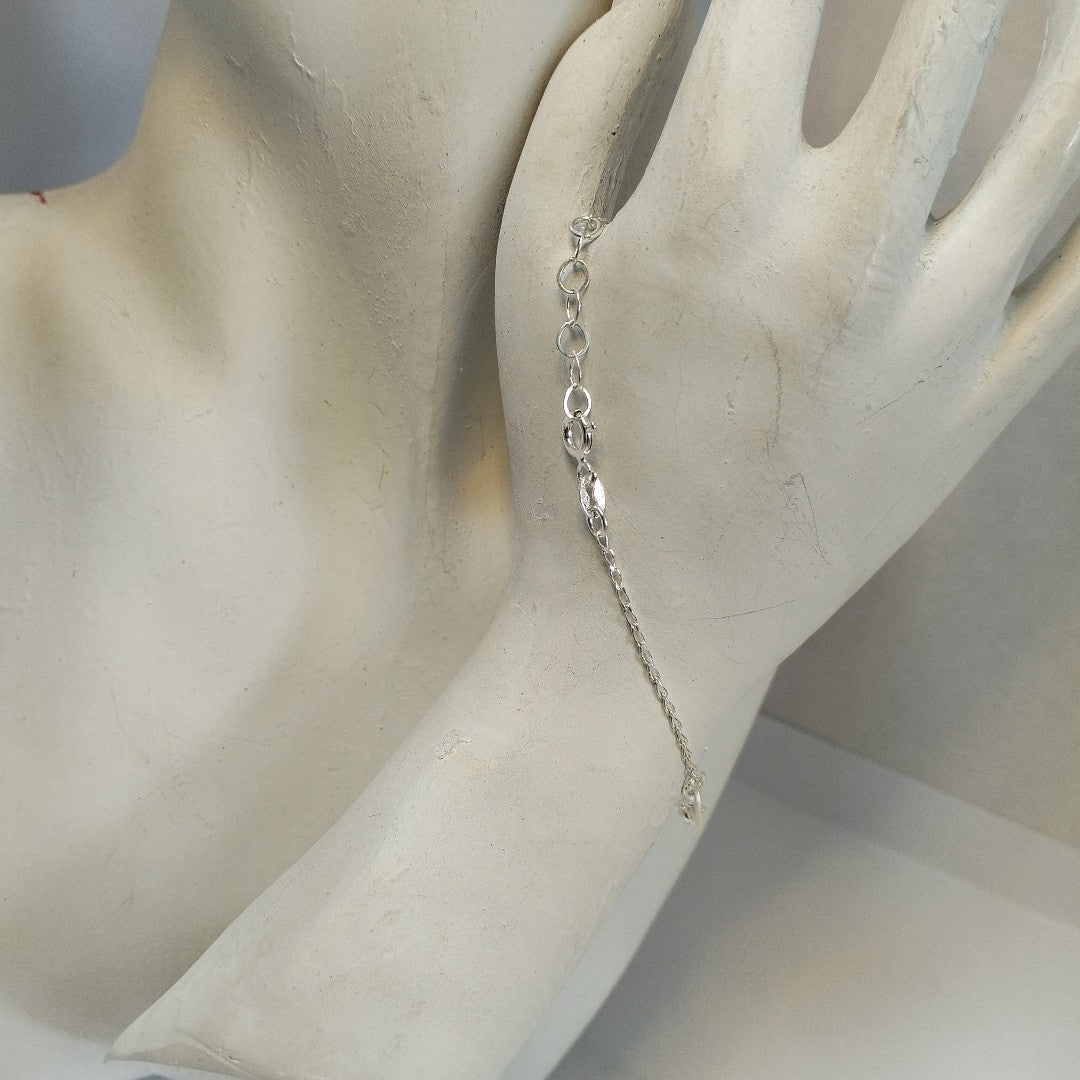 PULSERA TEJIDO LLAVE PLATA .925 18 CM 2.3 GR (NUEVO)