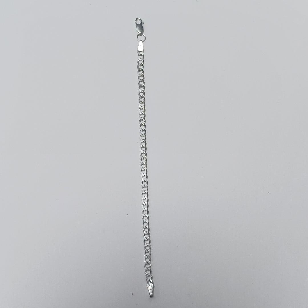 PULSERA TEJIDO BARBADA PLATA .925 16 CM 4.2 GR (NUEVO)