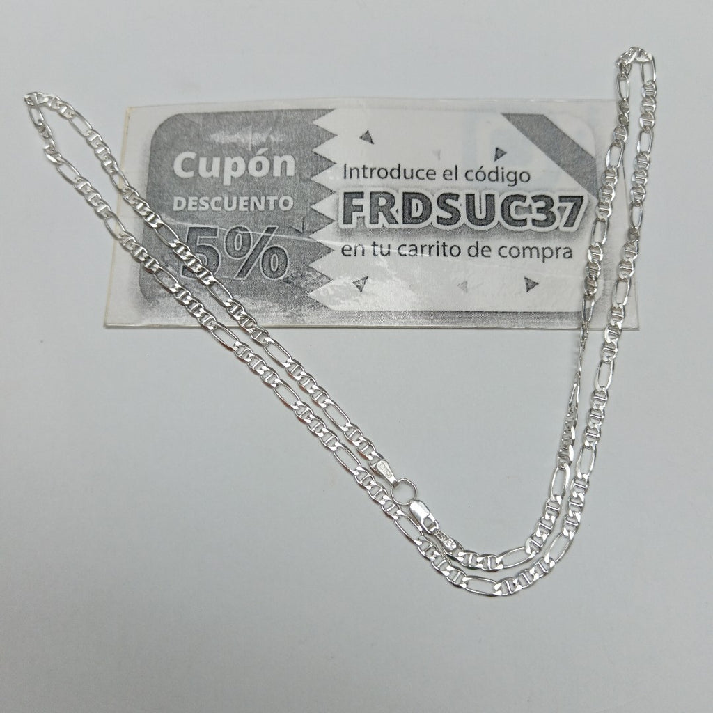 CADENA TEJIDO MARINERO PLATA .925 55 CM 8 GR (NUEVO)