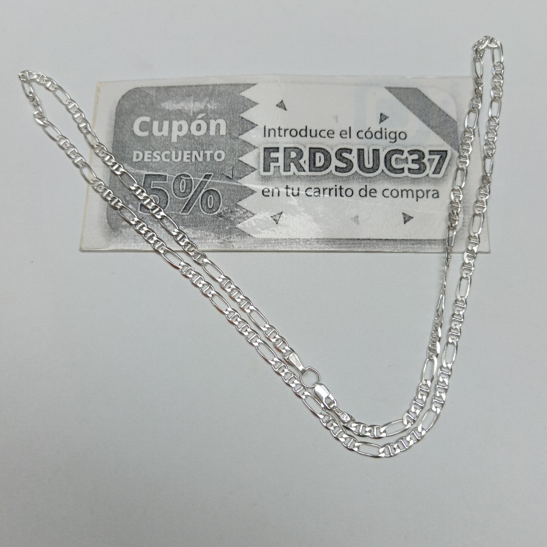 CADENA TEJIDO MARINERO PLATA .925 55 CM 8 GR (NUEVO)