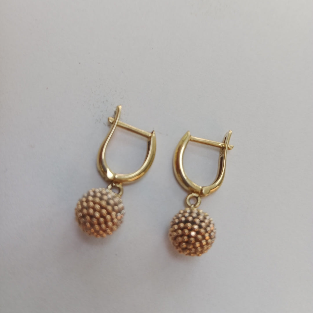 ARRACADAS PAR ORO, ORO COMBINADO 14 K 3.6 GRMS (SEMINUEVO)