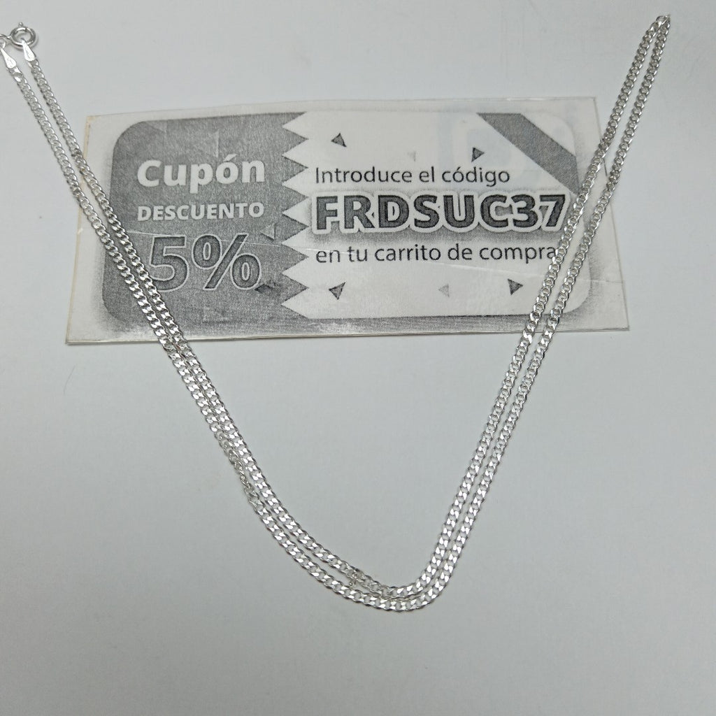 CADENA TEJIDO BARBADO PLATA .925 60 CM 5.8 GR (NUEVO)