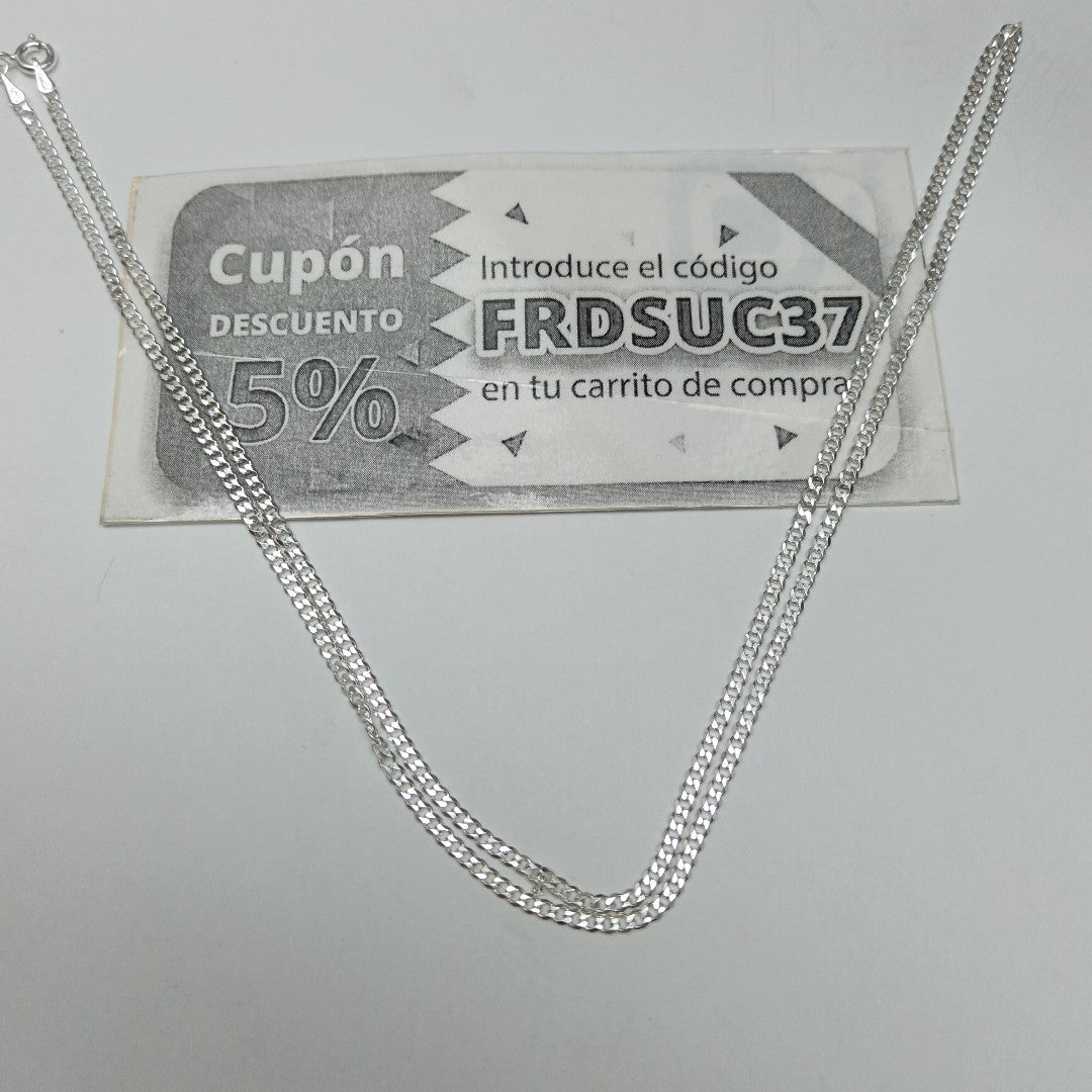 CADENA TEJIDO BARBADO PLATA .925 60 CM 5.8 GR (NUEVO)