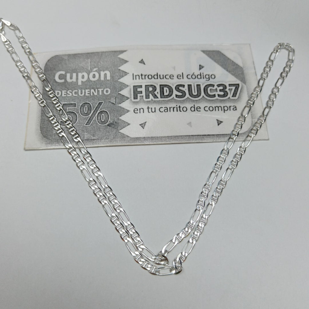 CADENA TEJIDO MARINERO PLATA .925 55 CM 7.6 GR (NUEVO)