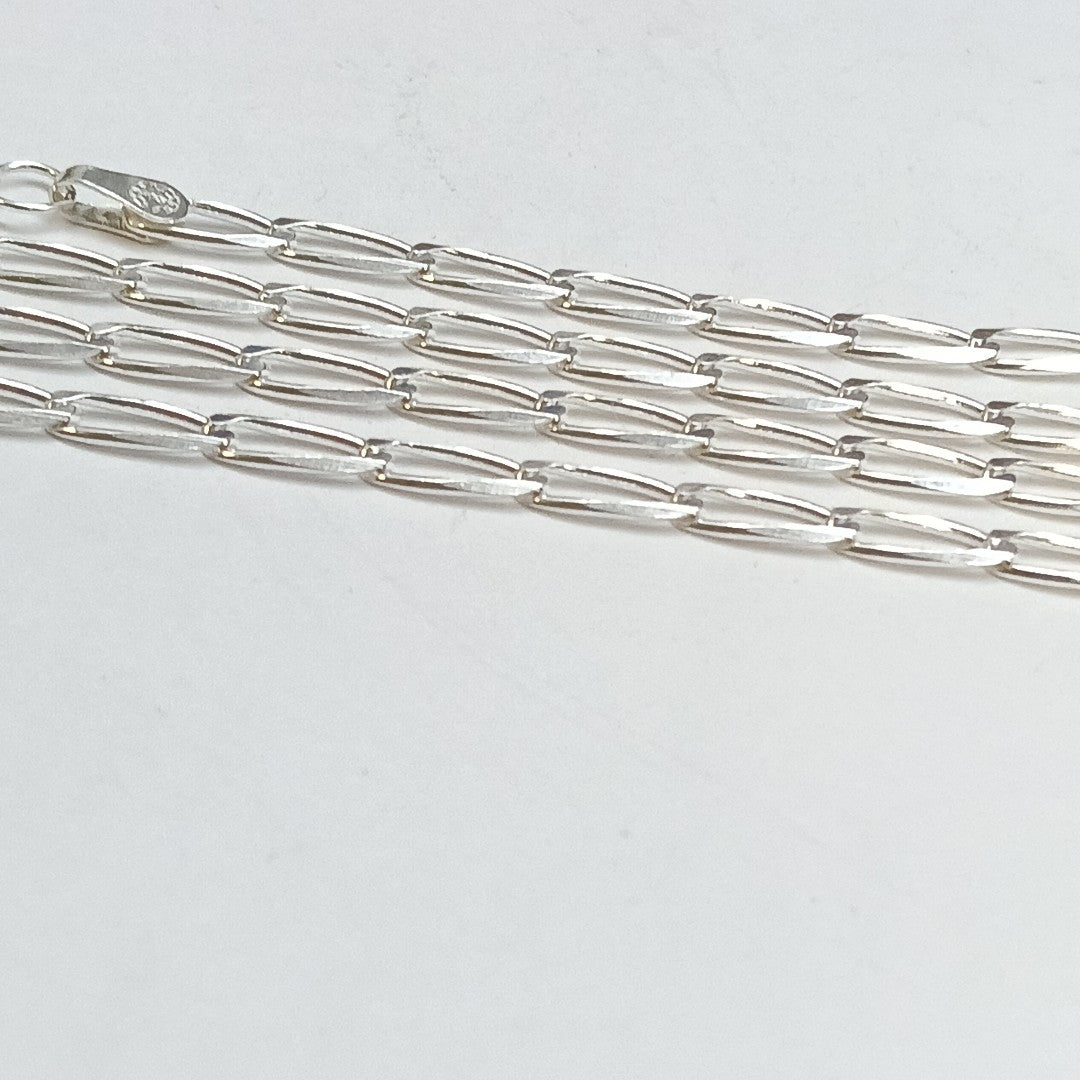 CADENA TEJIDO ESLABONES PLATA .925 55 CM 9.9 GR (NUEVO)