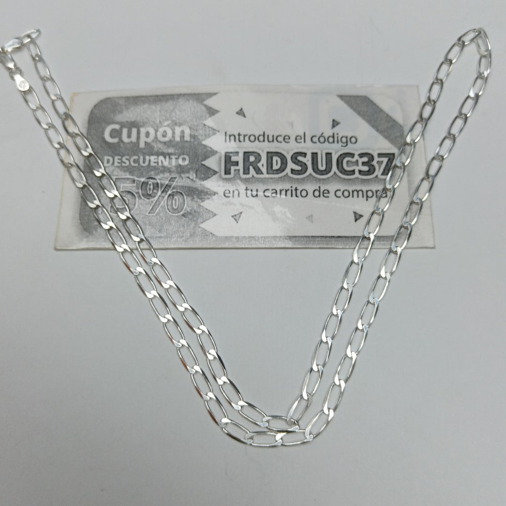CADENA TEJIDO ESLABONES PLATA .925 60 CM 11.1 GR (NUEVO)