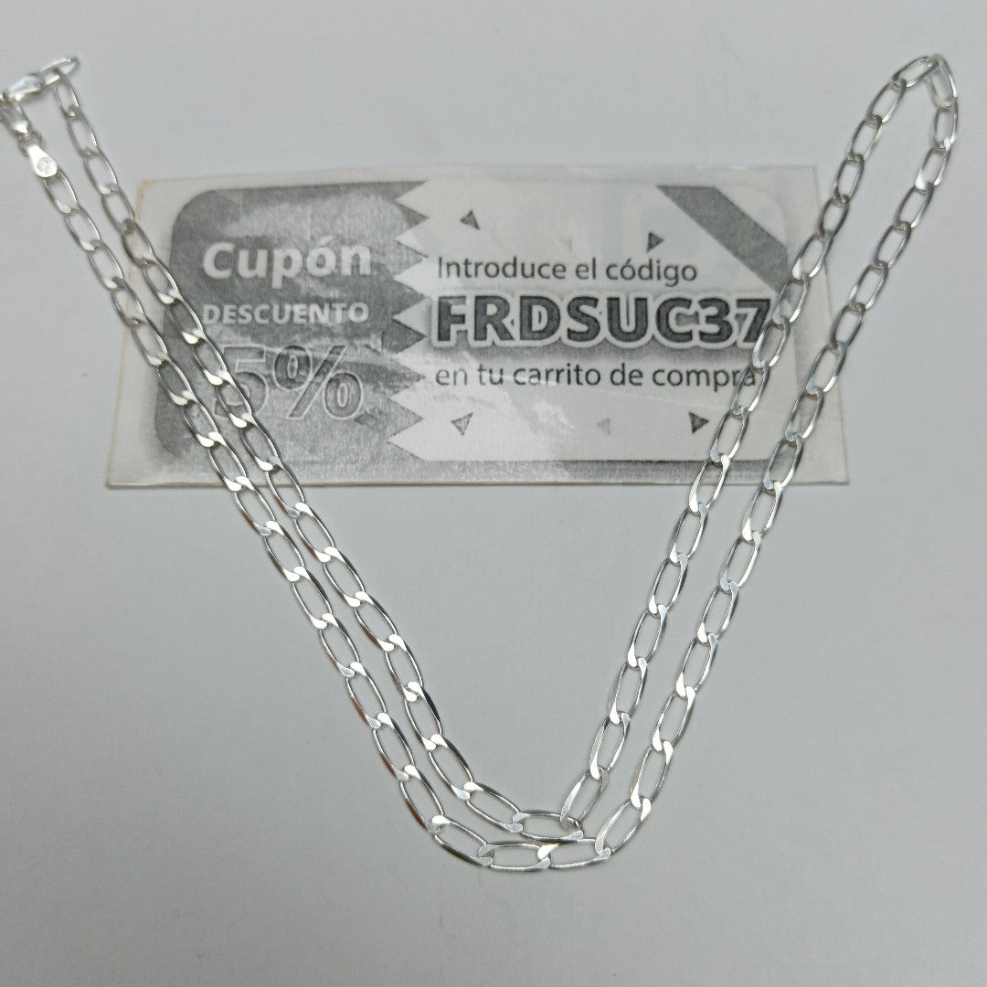 CADENA TEJIDO ESLABONES PLATA .925 60 CM 11.1 GR (NUEVO)