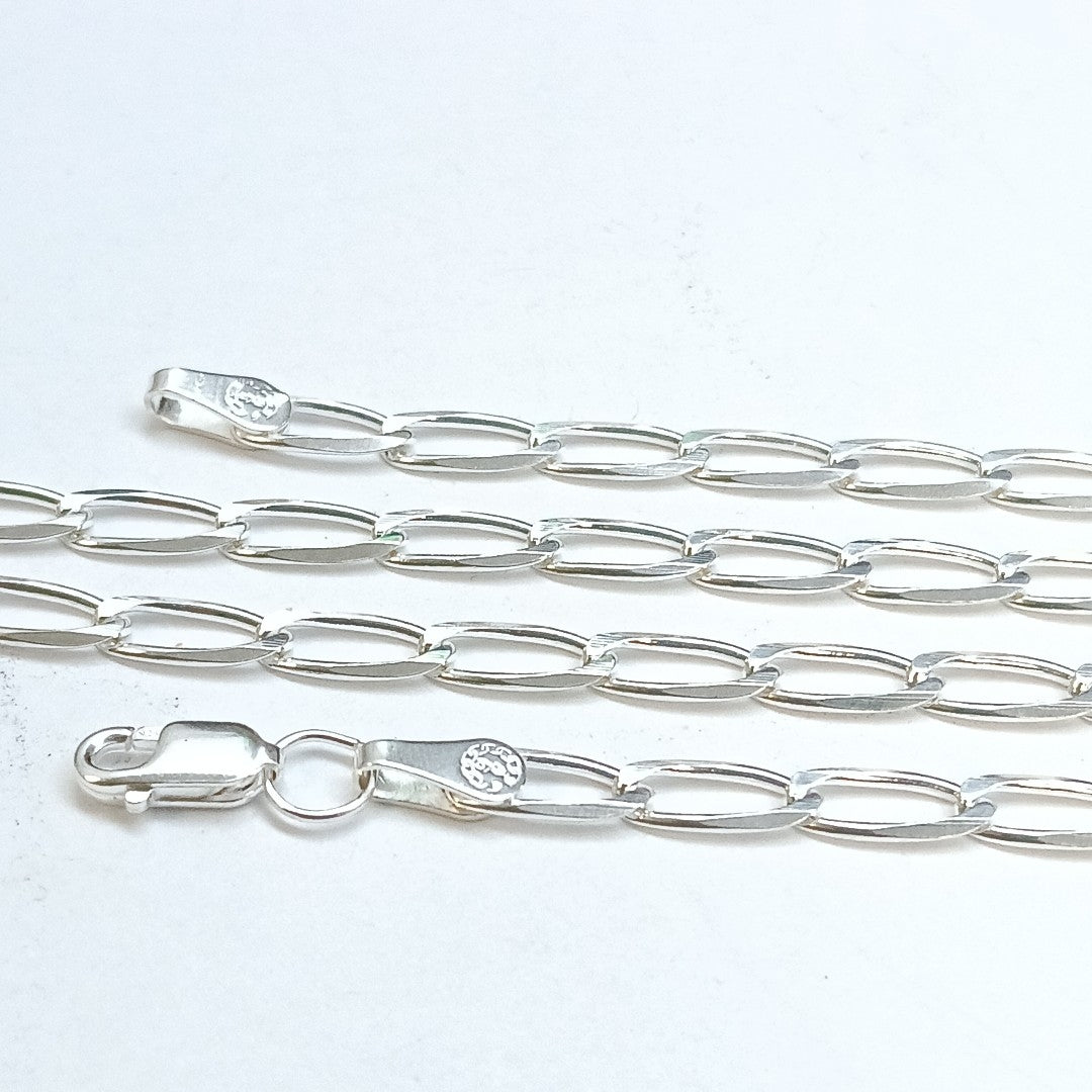 CADENA TEJIDO ESLABONES PLATA .925 60 CM 10.7 GR (NUEVO)