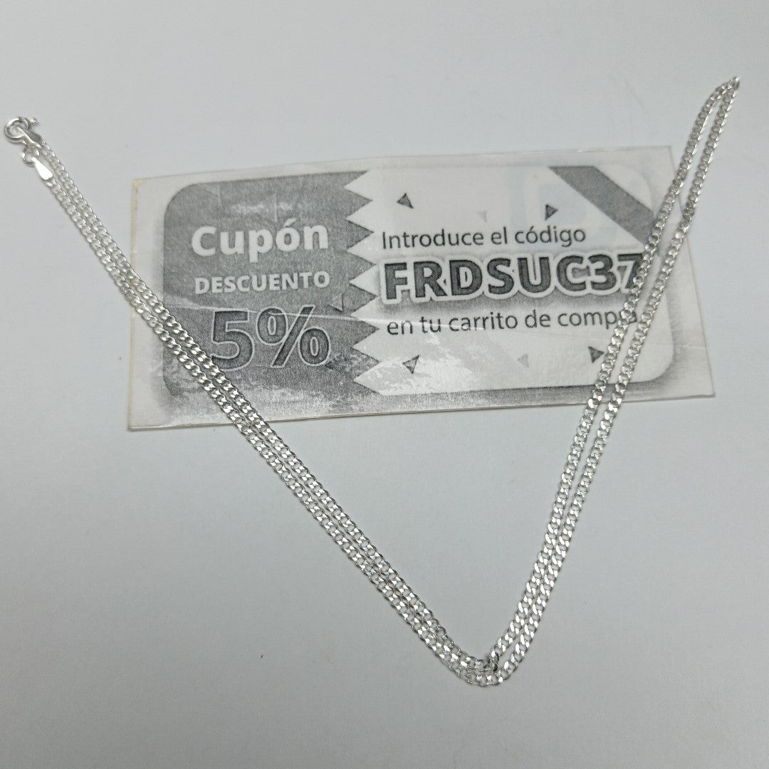 CADENA TEJIDO BARBADO PLATA .925 55 CM 5.4 GR (NUEVO)
