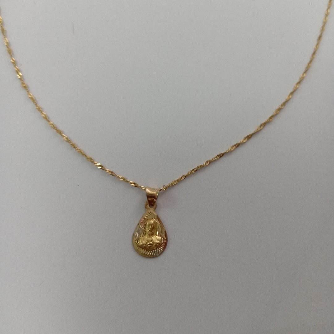 CADENA, MEDALLA RELIGIOSA ORO 10 K 2.1 GRMS (SEMINUEVO)