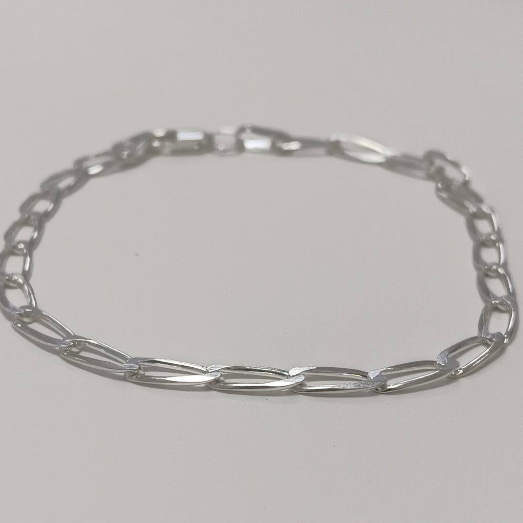 PULSERA TEJIDO ESLABONES PLATA .925 21 CM 3.9 GR (NUEVO)