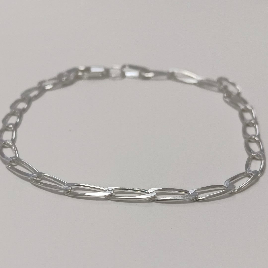 PULSERA TEJIDO ESLABONES PLATA .925 21 CM 3.9 GR (NUEVO)