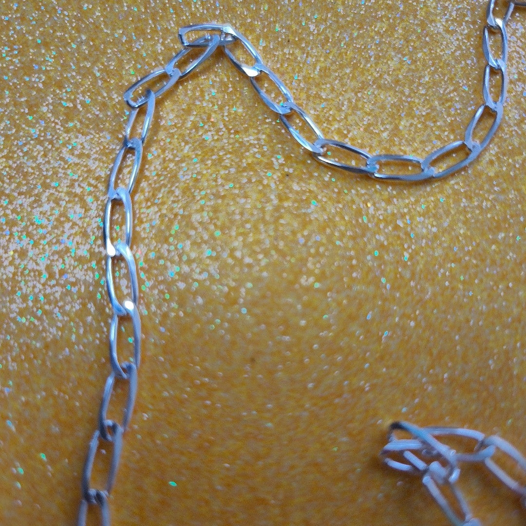 CADENA TEJIDO ESLABONES PLATA .925 55 CM 9.7 GR (NUEVO)
