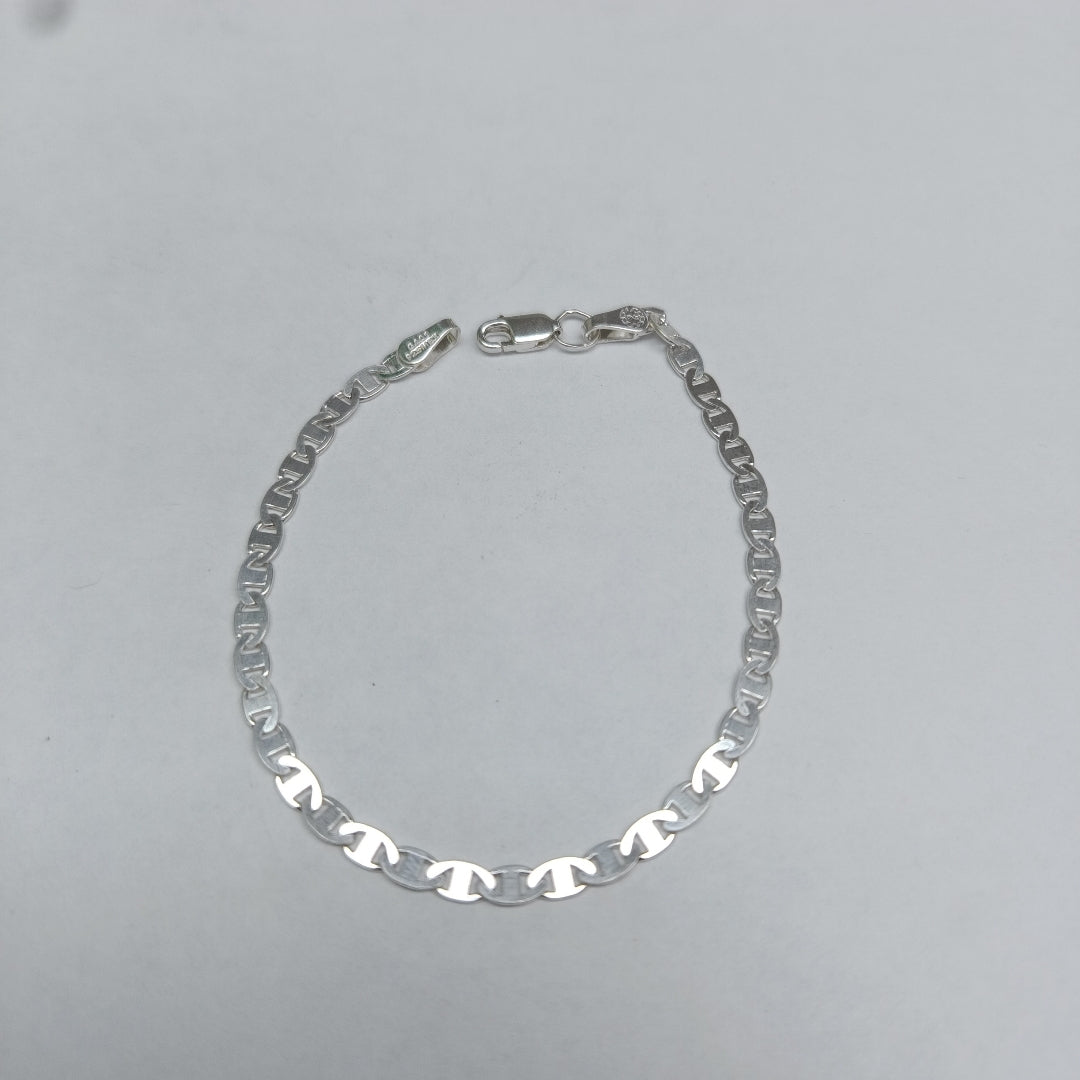 PULSERA TEJIDO GUCHI PLATA .925 18 CM 3.5 GR (NUEVO)