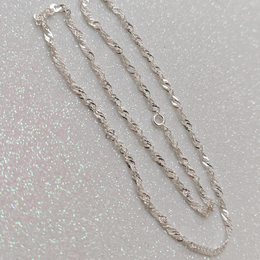 CADENA TEJIDO MEDIO TORZAL PLATA .925 55 CM 5.8 GR (NUEVO)