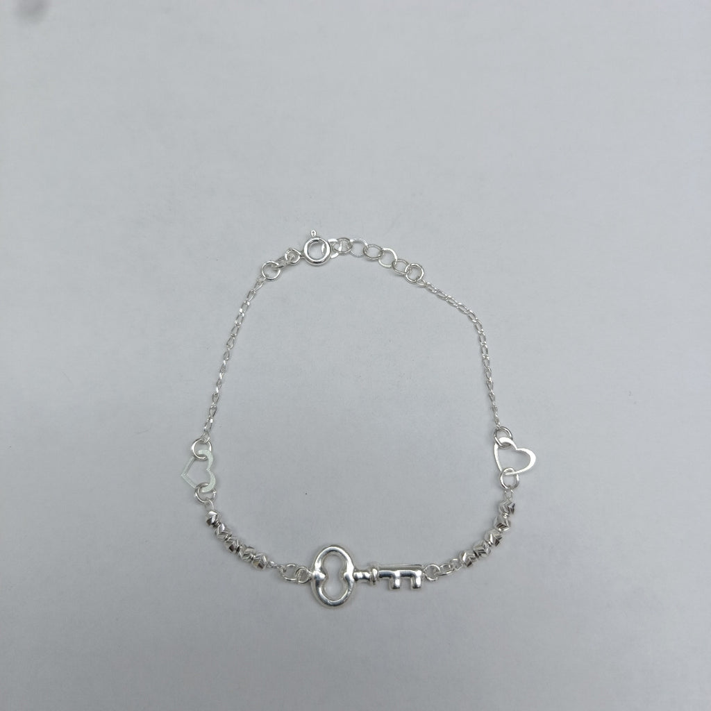PULSERA TEJIDO LLAVE PLATA .925 18 CM 2.4 GR (NUEVO)