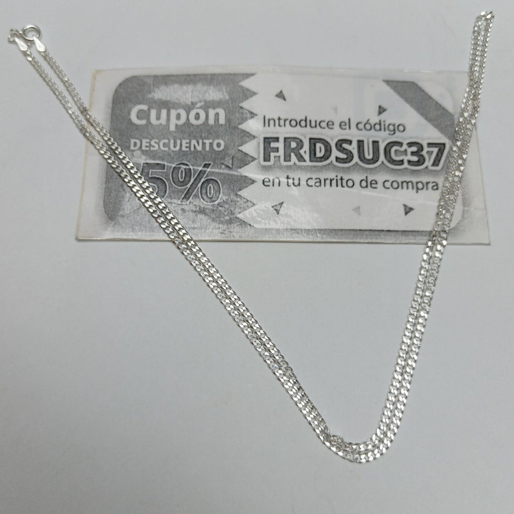 CADENA TEJIDO BARBADO PLATA .925 60 CM 5.6 GR (NUEVO)
