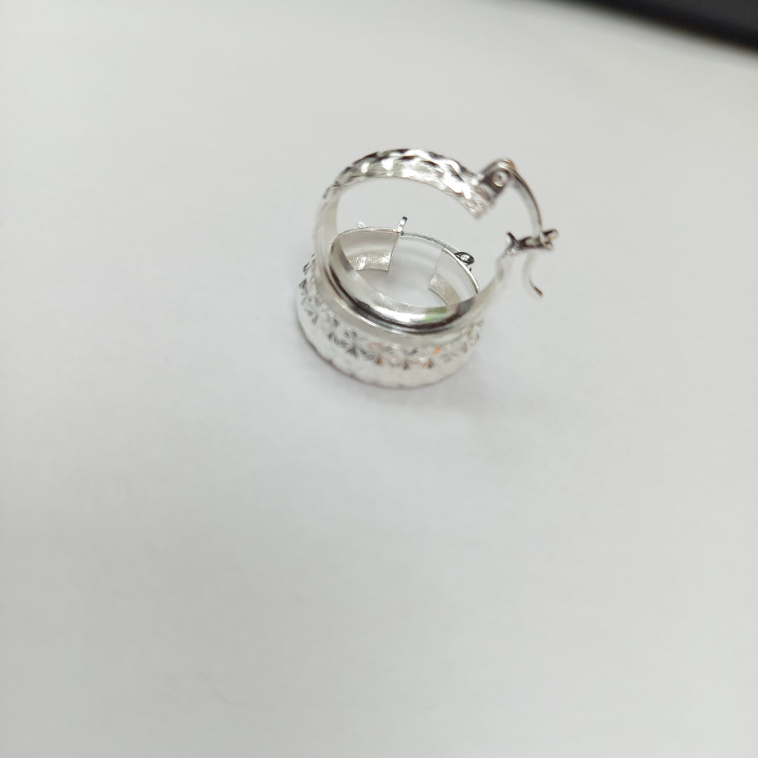 PAR ARRACADAS FACETADAS PLATA .925 3.4 GR (NUEVO)