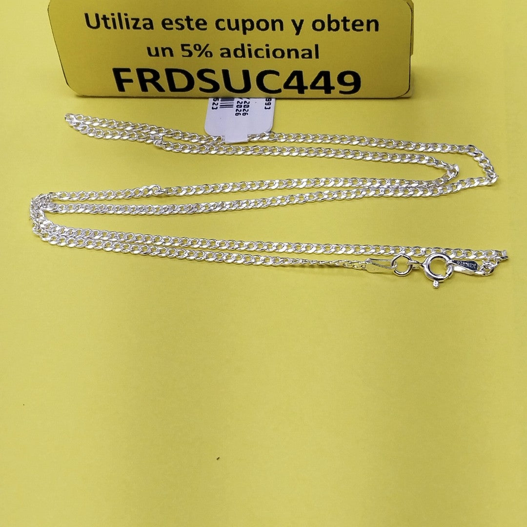 CADENA TEJIDO BARBADO PLATA .925 60 CM 5.7 GR (NUEVO)
