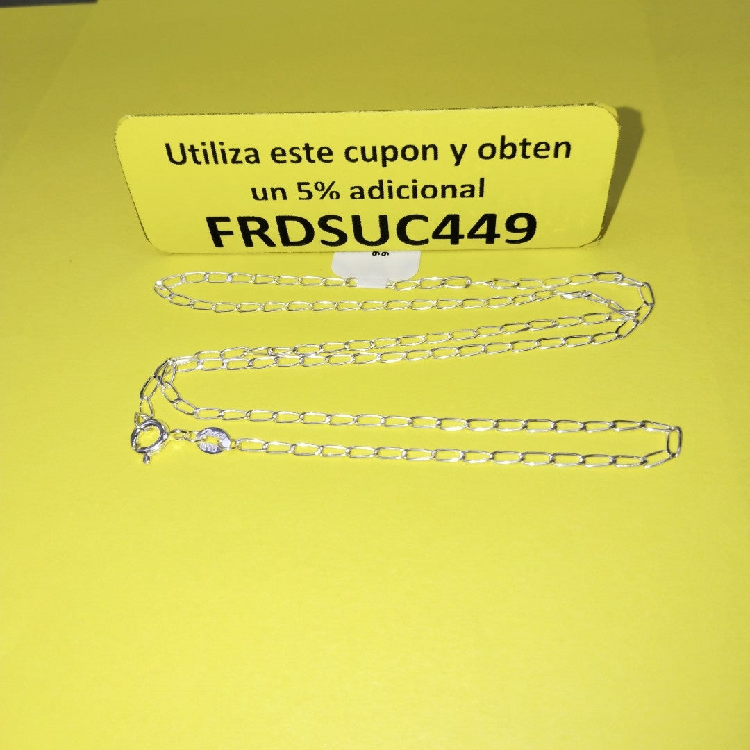 CADENA TEJIDO ESLABONES PLATA .925 50 CM 2.7 GR (NUEVO)