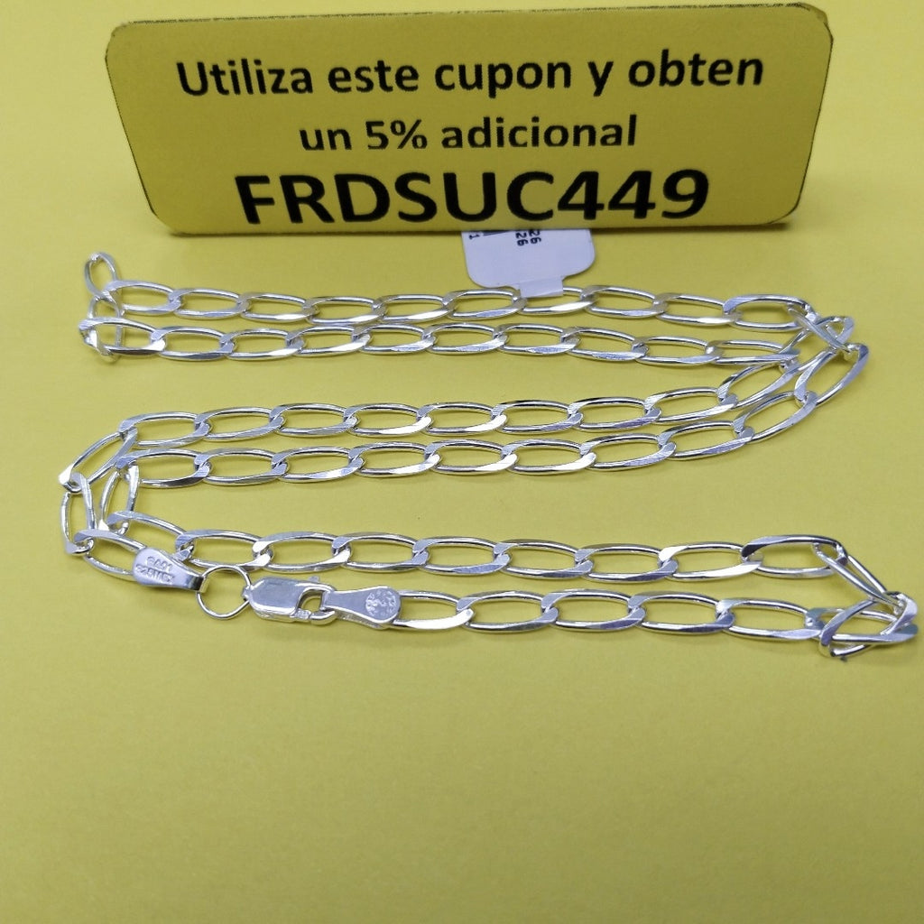 CADENA TEJIDO ESLABONES PLATA .925 55 CM 10.1 GR (NUEVO)
