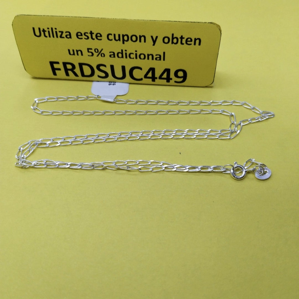 CADENA TEJIDO ESLABONES PLATA .925 55 CM 2.9 GR (NUEVO)