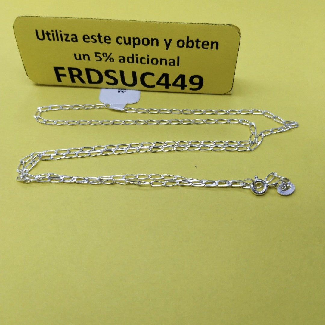 CADENA TEJIDO ESLABONES PLATA .925 55 CM 2.9 GR (NUEVO)
