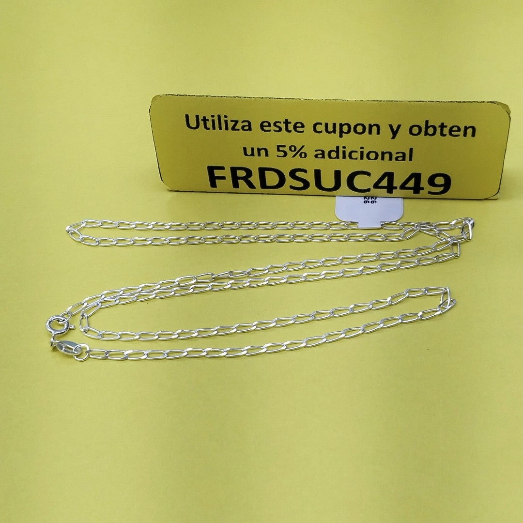 CADENA TEJIDO ESLABONES PLATA .925 55 CM 2.9 GR (NUEVO)